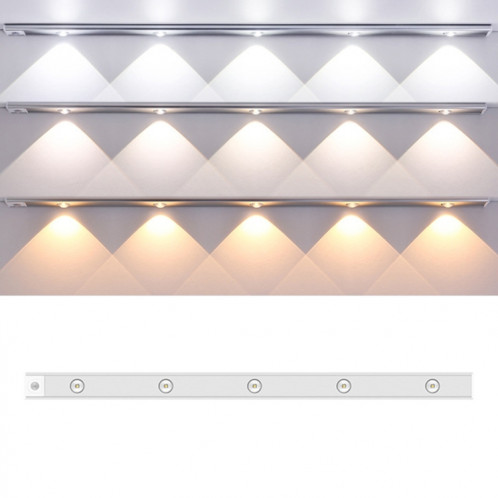 Barre lumineuse à capteur de mouvement LED intelligente ultra-mince, longueur : 80 cm (argenté) SH305B1455-07